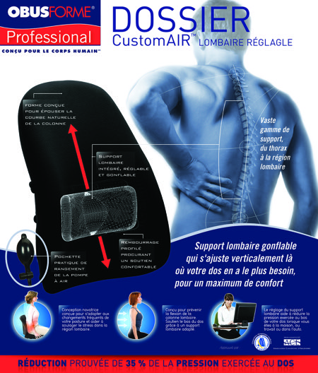 CustomAIR™ Backrest with Adjustable Lumbar (CL-PROF-01)