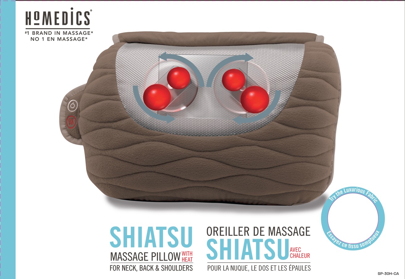 Ultra Plush Shiatsu Massage Pillow with heat (SP-30H-CA)